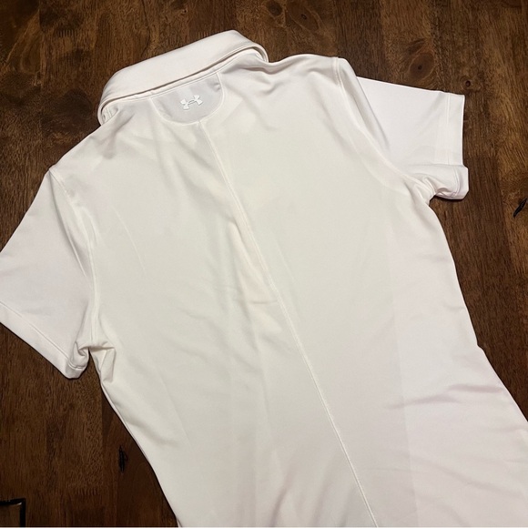 NWT Under Armour Heat Gear Women's White Golf Polo Shirt M UPF 50 - Picture 13 of 13